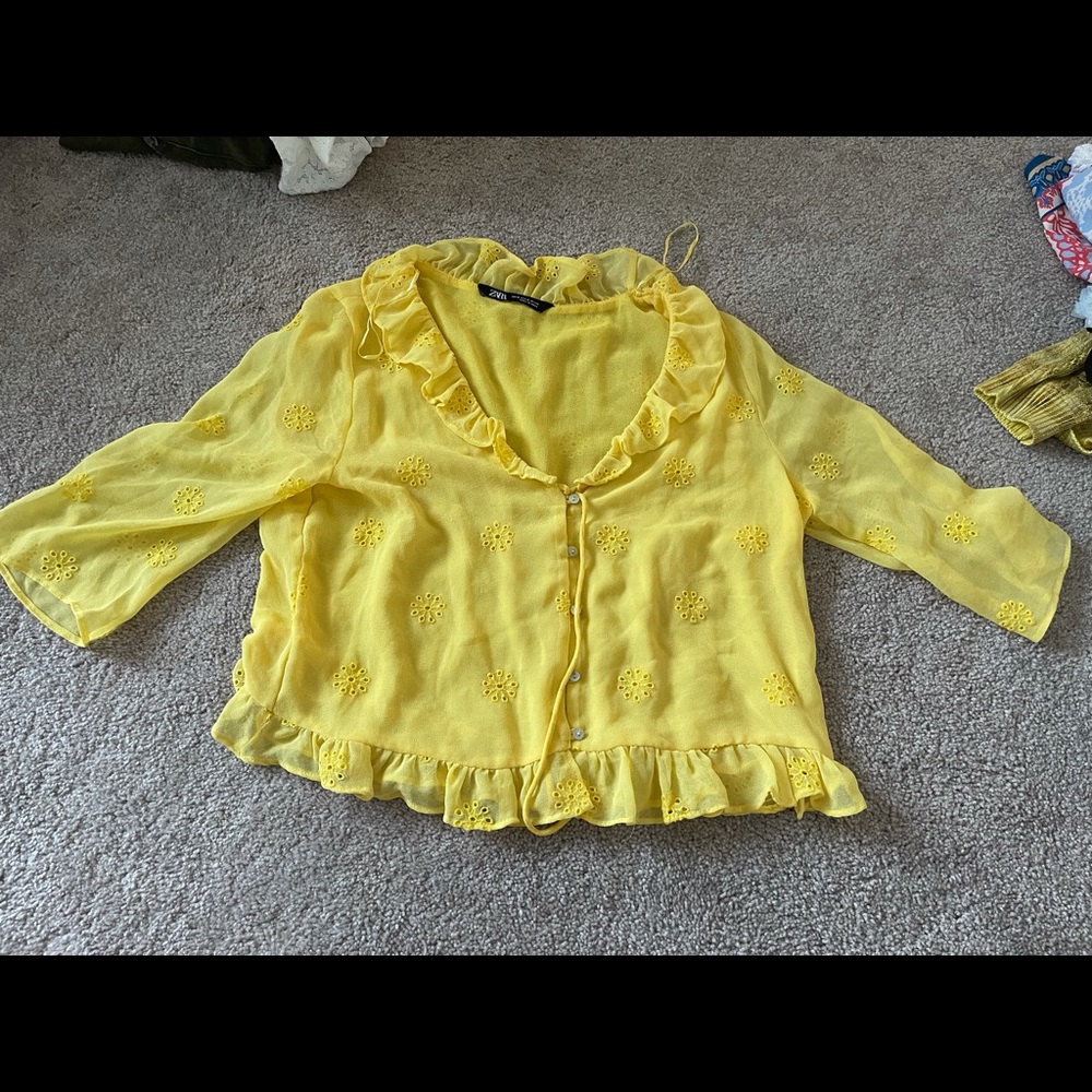 Zara yellow blouse